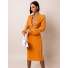 Oranžové elegantní šaty SUNVIL s rozparkem