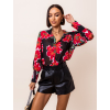 Černá elegantní košile MENSA s květinovým vzorem