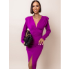 Fialové elegantní šaty CLOVER s rozparkem