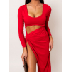 Červené elegantní šaty VALLI s průstřihy