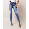 Modré denim džíny JULLIETTE s knoflíky