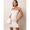 Krémové elegantní šaty CELLESTE s peřím