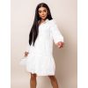 Bílé elegantní šaty ASTERRI s krajkou