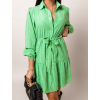 Zelené košilové šaty ODORA na zavazování