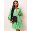 Zelené košilové šaty ODORA na zavazování
