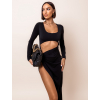 Černé elegantní šaty VALLI s průstřihy