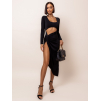 Černé elegantní šaty VALLI s průstřihy