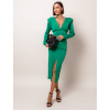 Zelené elegantní šaty CLOVER s rozparkem