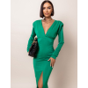 Zelené elegantní šaty CLOVER s rozparkem