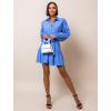 Modré košilové šaty ODORA na zavazování