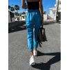 Tyrkysové kalhoty ASTORIA s kapsami