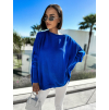 Královsky modrý delší svetr SERENITY s dlouhým rukávem