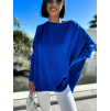 Královsky modrý delší svetr SERENITY s dlouhým rukávem