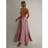 Starorůžové lesklé šaty VALERDY s variabilním vázáním / bez rozparku