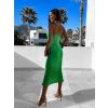 Zelené semišové elegantní šaty RUNERI bez ramínek