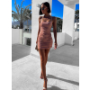 Hnědé elegantní šaty CAMDENE