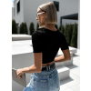 Černý crop top LYTA s knoflíky