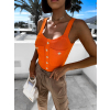 Oranžový crop top SKYLARE s knoflíky