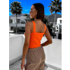 Oranžový crop top SKYLARE s knoflíky