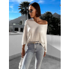 Bílý lehký svetřík EZRAEN s výstřihem do V