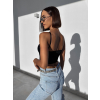 Černý elegantní crop top DASHELL