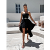 Černé asymetrické šaty MADRID s volánky