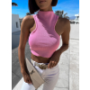 Růžový elegantní crop top COMPALI