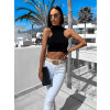 Černý elegantní crop top COMPALI