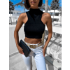 Černý elegantní crop top COMPALI