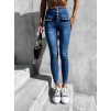 Modré denim džíny HANGOE s knoflíky