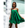Smaragdové volánkové šaty GLASSY volného střihu
