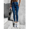 Tmavě modré denim džíny HANGOE s knoflíky