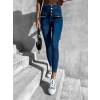 Tmavě modré denim džíny HANGOE s knoflíky