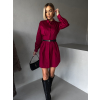 Bordó košilové šaty SIERRA na knoflíky