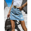 Světle modrá denim sukně BLASTI s potiskem