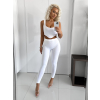 Bílý žebrovaný dvoudílný komplet NATALISE