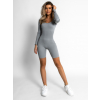 Šedý žebrovaný overal KOSTALISE s dlouhým rukávem