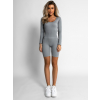 Šedý žebrovaný overal KOSTALISE s dlouhým rukávem