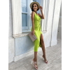 Světle zelené elegantní šaty LATINEN s průstřihy