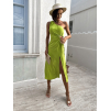 Světle zelené elegantní šaty LATINEN s průstřihy