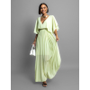 Světle zelené elegantní šaty PARFOMELLE s výsřihem do V