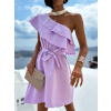 Světle fialové volánkové šaty PURPOSE s vázáním