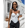 Bílý elegantní top BETSYSE s průstřihem