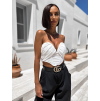 Bílý elegantní crop top CRICKET