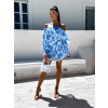 Modrý elegantní overal FABIOTE s květy
