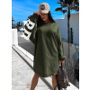 Khaki oversize mikina HUGHEN s potisky