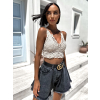 Béžový crop top DAVEN
