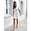 Bílé elegantní šaty SERALINE s knofílky