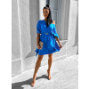 Královsky modré elegantní šaty WOLKA s páskem