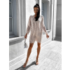 Béžové elegantní šaty VEROSI s puntíky